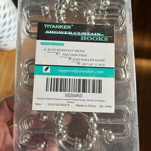 Titan Silver Shower Curtain Hooks Set new